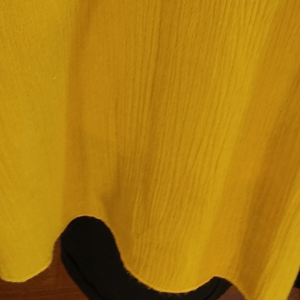 Purple Snow Mustard Yellow Spaghetti Strap Off Shoulder Mini Dress Blouse Size S - Picture 11 of 15